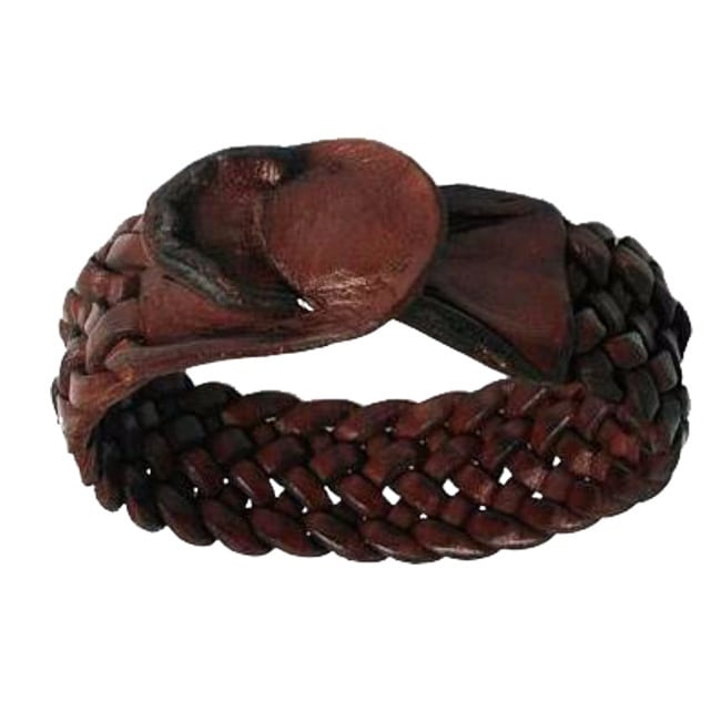Handcrafted Leather Mens Bangkok Weave Bracelet (Thailand) Today $