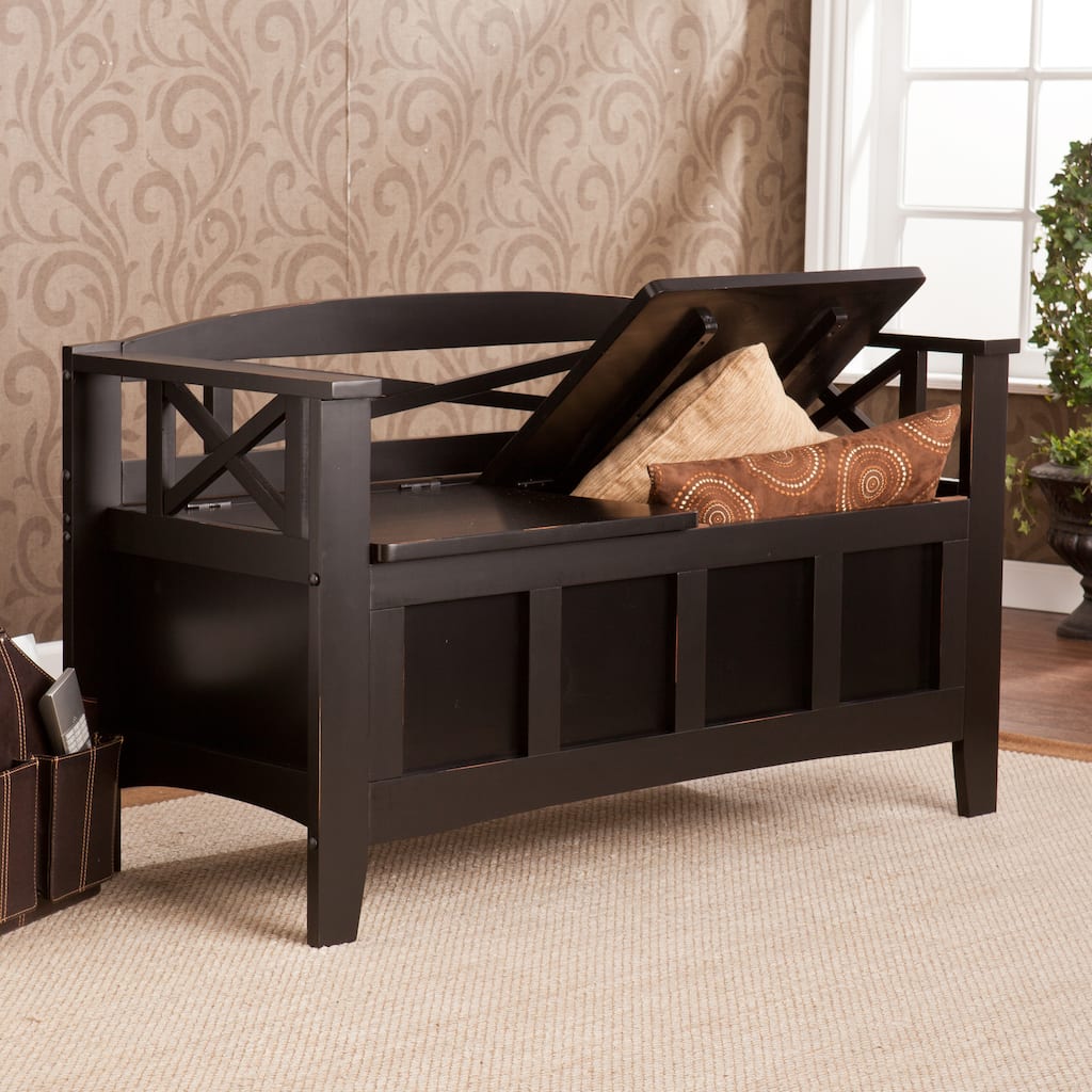 SEI Furniture Lumsden Black Storage Bench