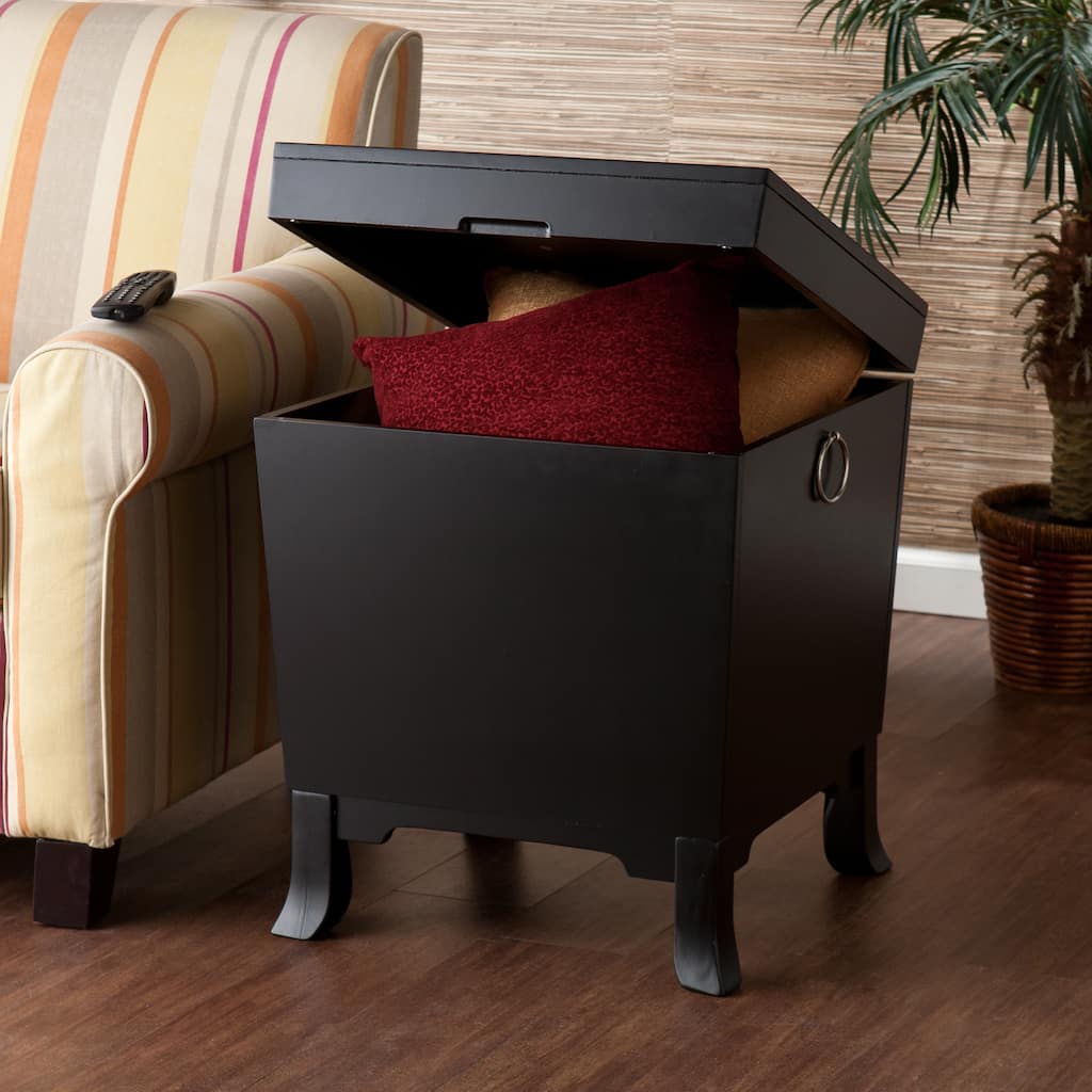 SEI Furniture Parsons Black End Table Trunk