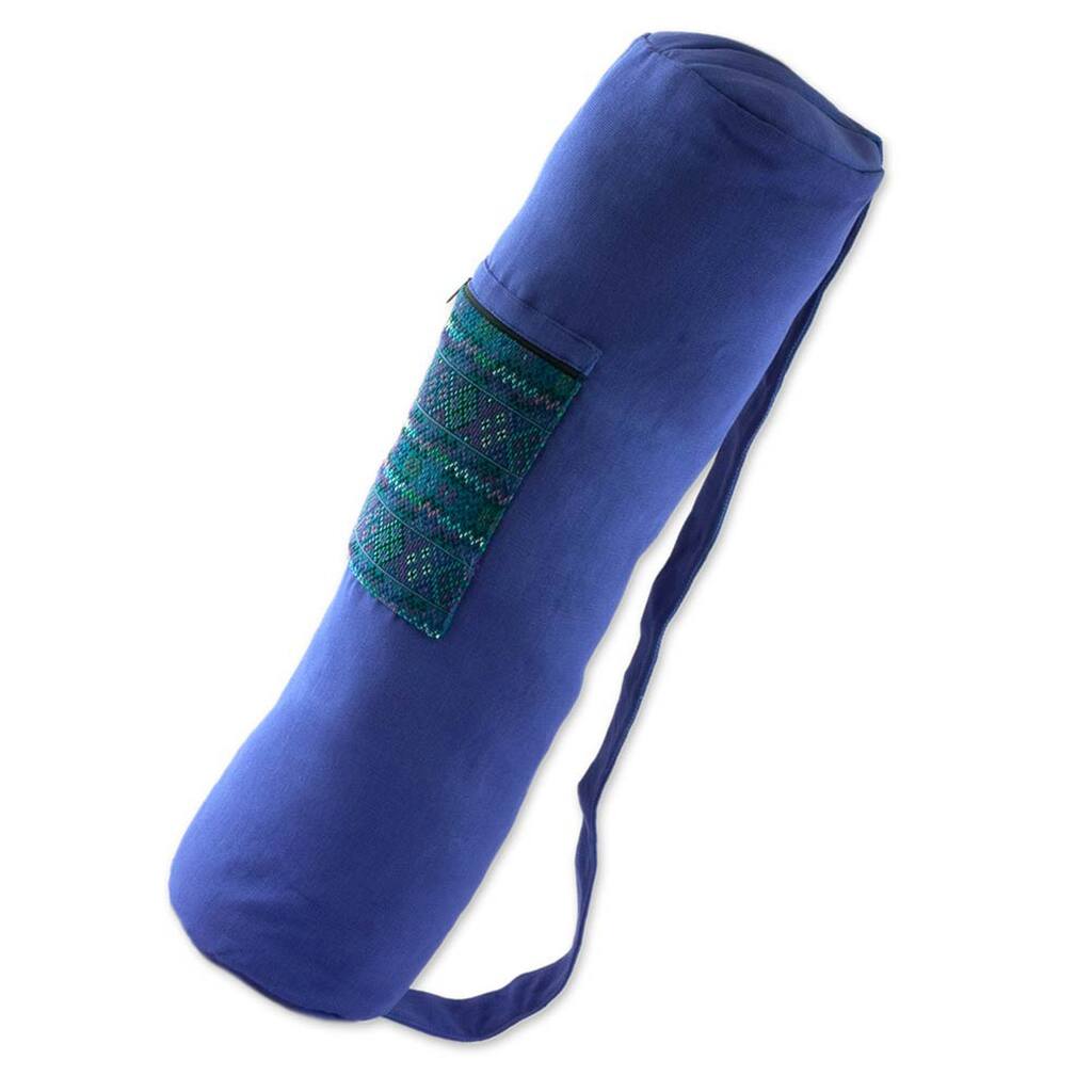Handmade Cotton 'Lilac Huipil' Yoga Mat Bag (Guatemala)