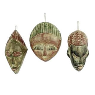 Set of 3 Sese Wood 'Three Kings' Ornaments (Ghana)