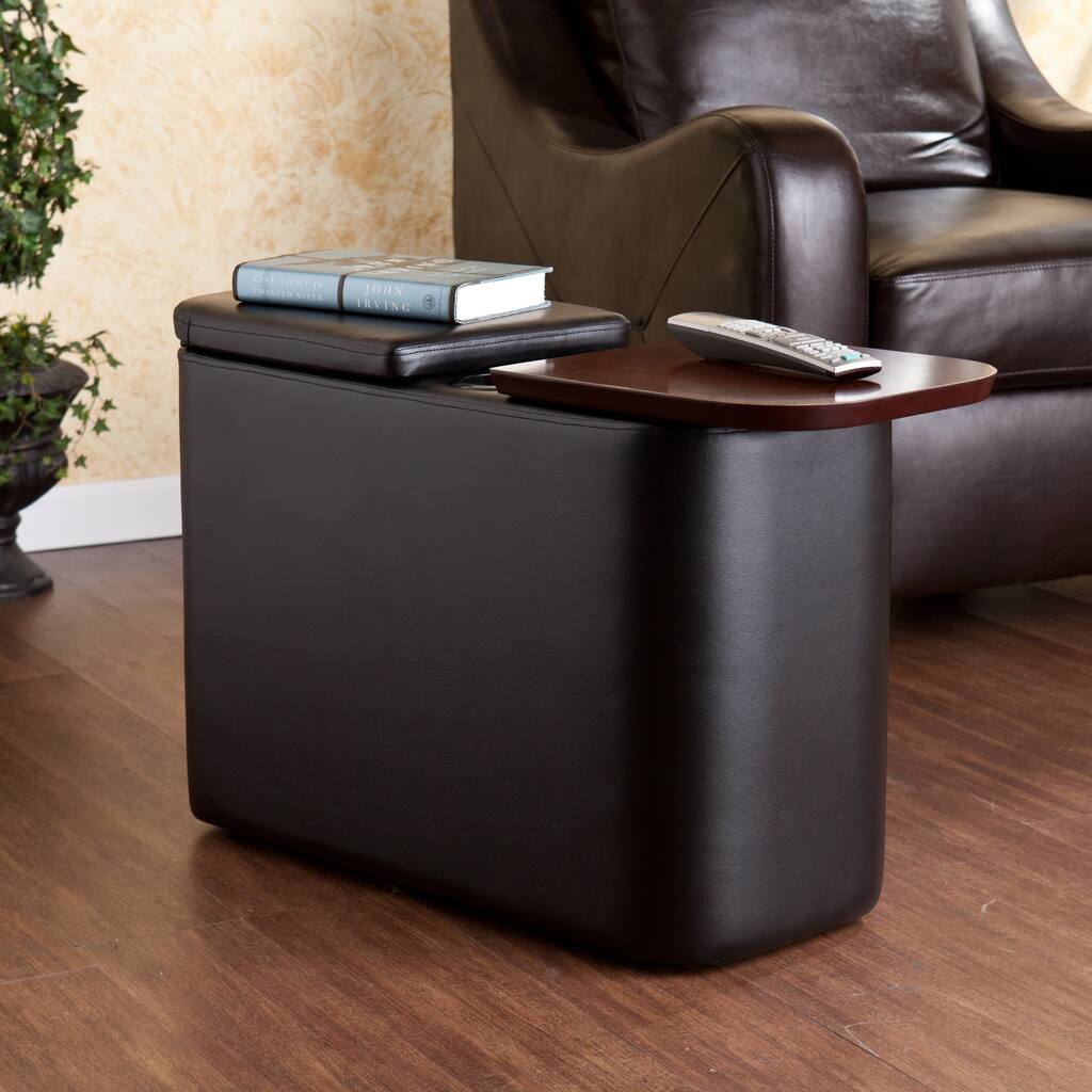 SEI Furniture Hatcher Black Entertainment Companion Table