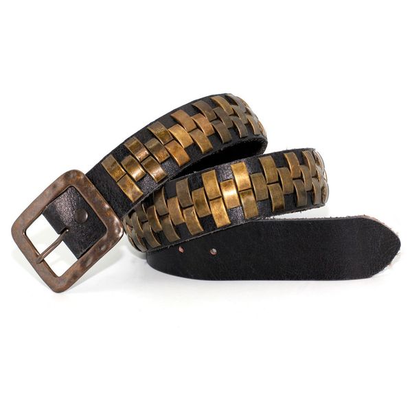 Toneka Golden Copper Men's Faux-leather Belt
