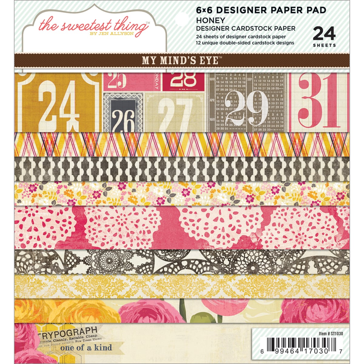 The Sweetest Thing Honey Paper Pad 6x6 24 Sheets