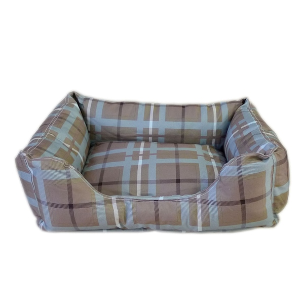 Carolina 'Brutus Tuff Kuddle' Brown/ Blue Plaid Pet Bed Lounger Other Pet Beds