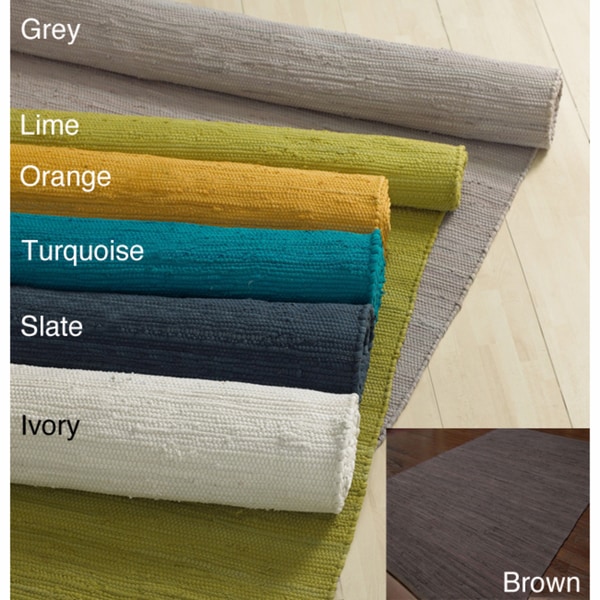 nuLOOM Handmade Solid Flatweave Cotton Rug. Opens flyout.