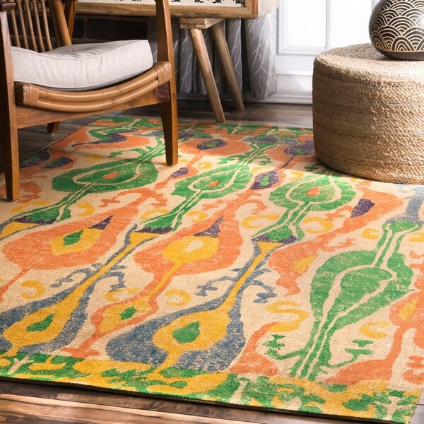 nuLOOM Ikat Natural Jute Rug (5' x 8') - 8' x 10'