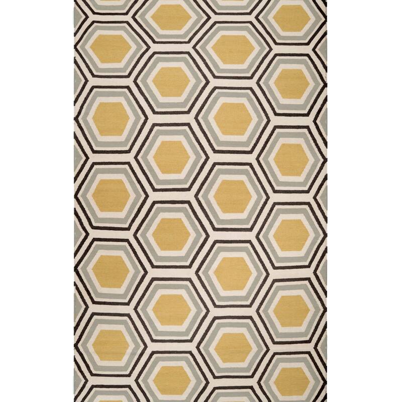 Hand woven Guadalupe Wool Area Rug - 2' x 3' - 2' x 3' - 2' x 3' - Yellow
