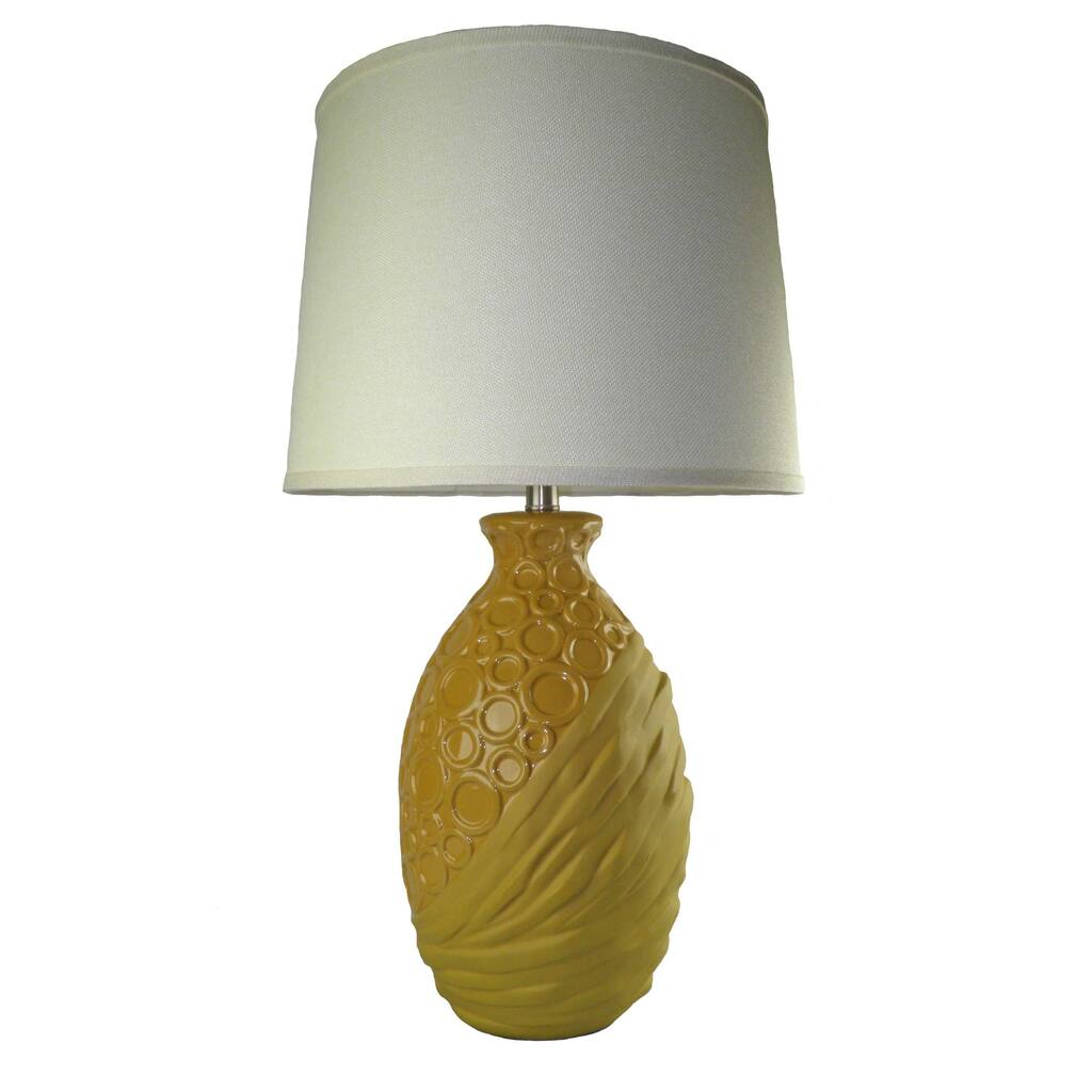 JT Lighting' Sarah' Yellow Ceramic Lamp