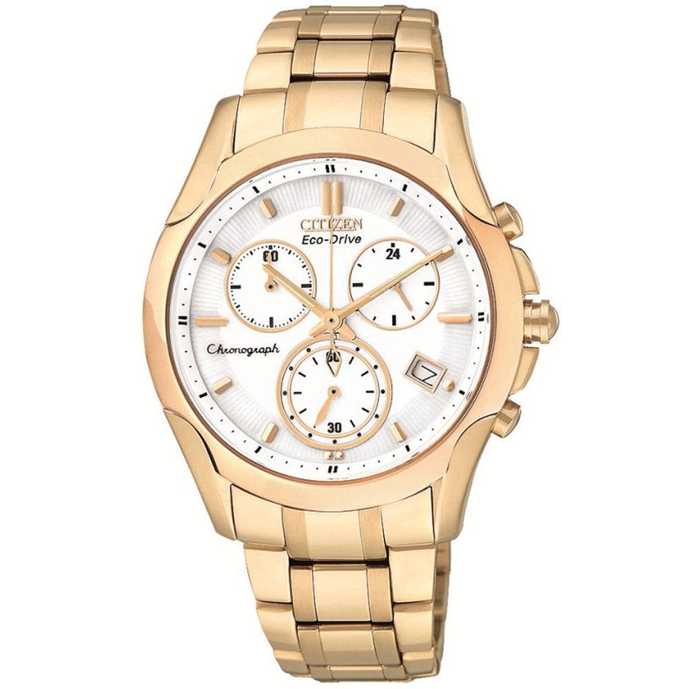 Citizen Womens Rose goldtone Eco Drive Chronograph Watch