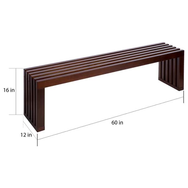 Strick & Bolton Walnut Finish 60inch Slat Bench Bed Bath & Beyond