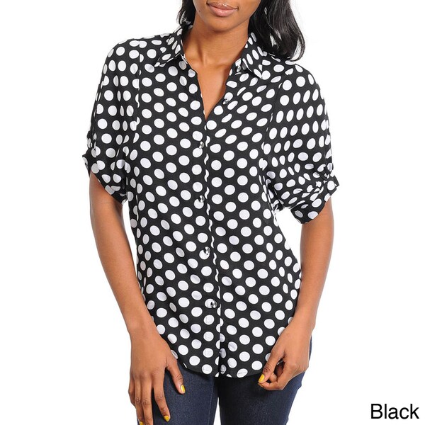 Stanzino Women's Polka Dot Short Sleeve Top Stanzino Short Sleeve Shirts