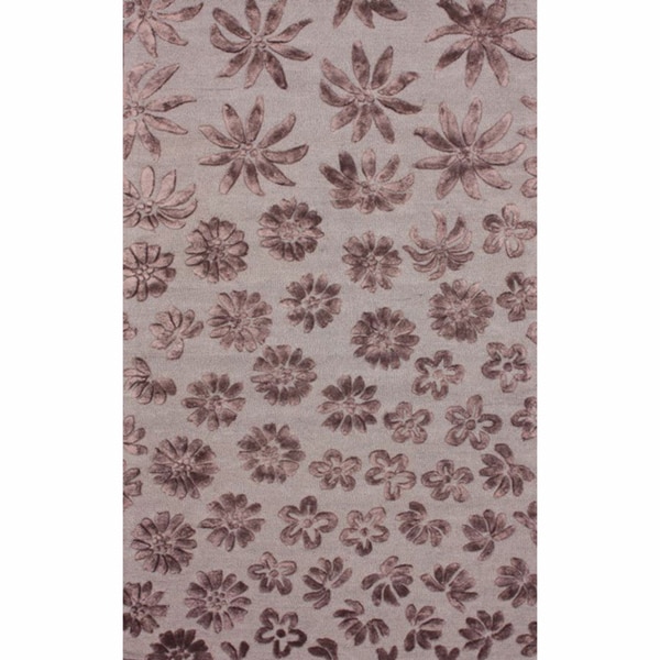 nuLOOM Handmade Floral Faux Silk / Wool Rug   14946367  