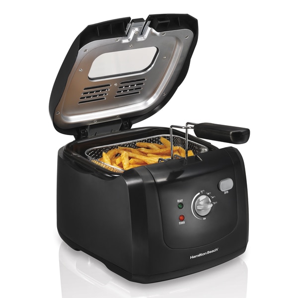 Hamilton Beach Black 6 Cup Cool touch Deep Fryer Bed Bath