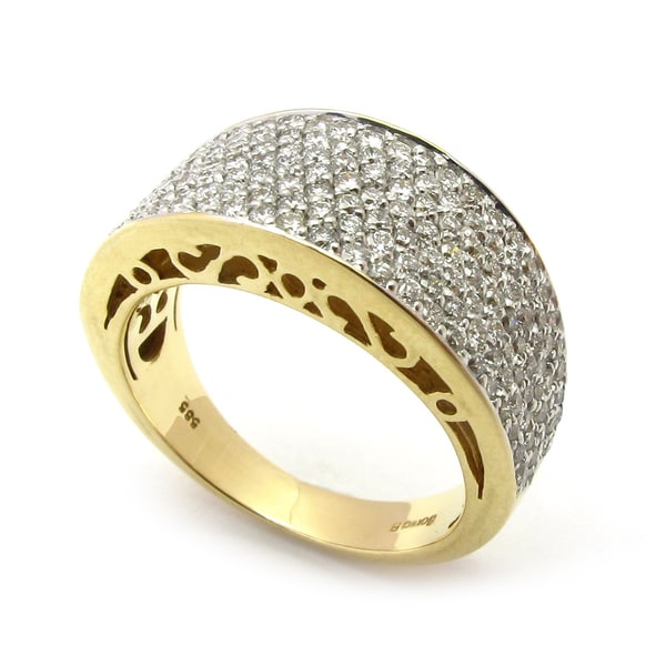 Sonia Bitton 14k Yellow Gold 1 1/5ct TDW Pave Diamond Designer Ring (G H, SI1 SI2) Sonia Bitton Diamond Rings