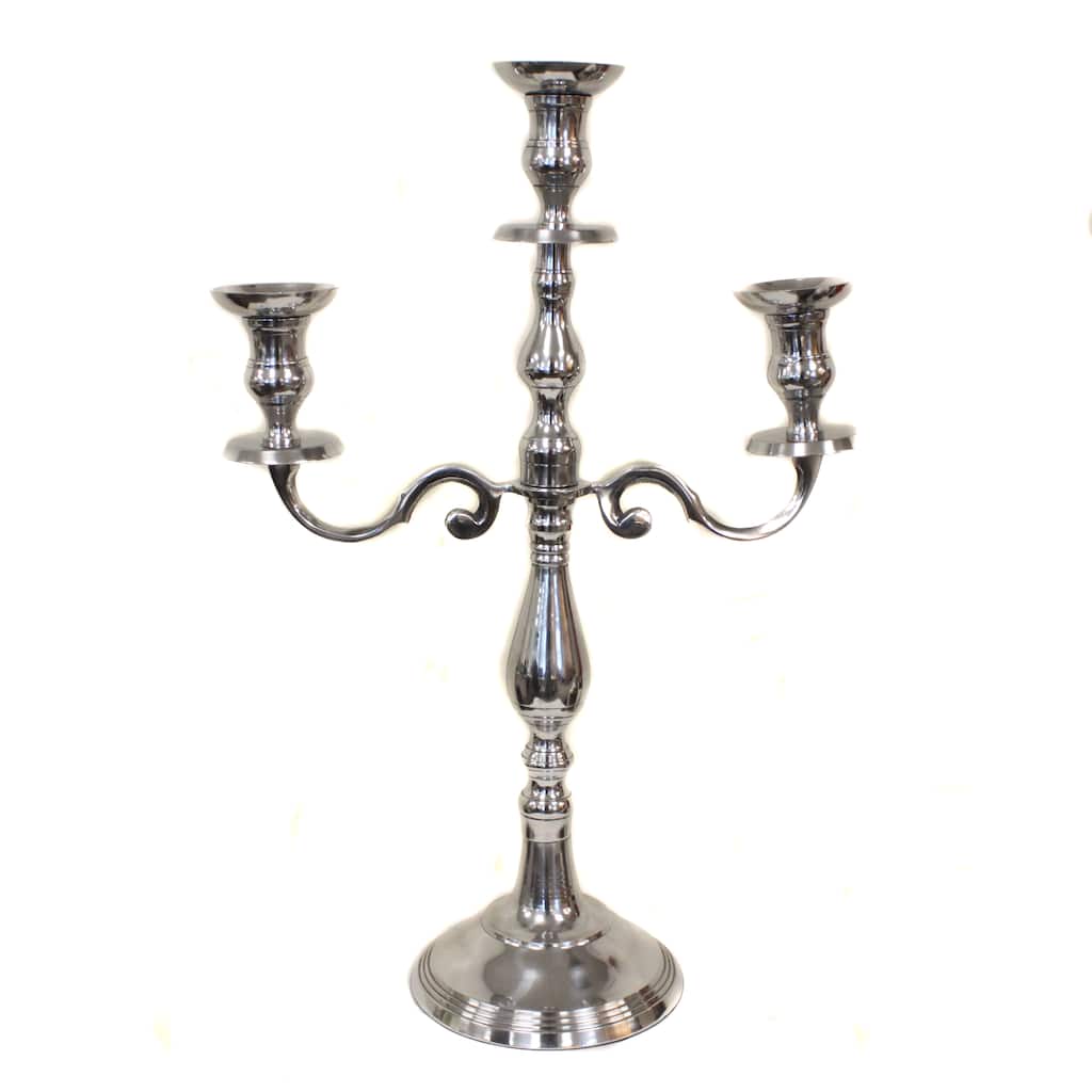 Hampton Tall 3-arm Aluminum Candelabra Candle Holder