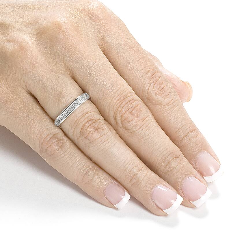 Annello by Kobelli 14k Gold 2ct TDW Princess Diamond Eternity Ring