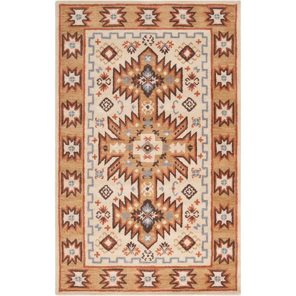 Hand tufted Southwestern Aztec Waelder Wool Rug Runner Rugs