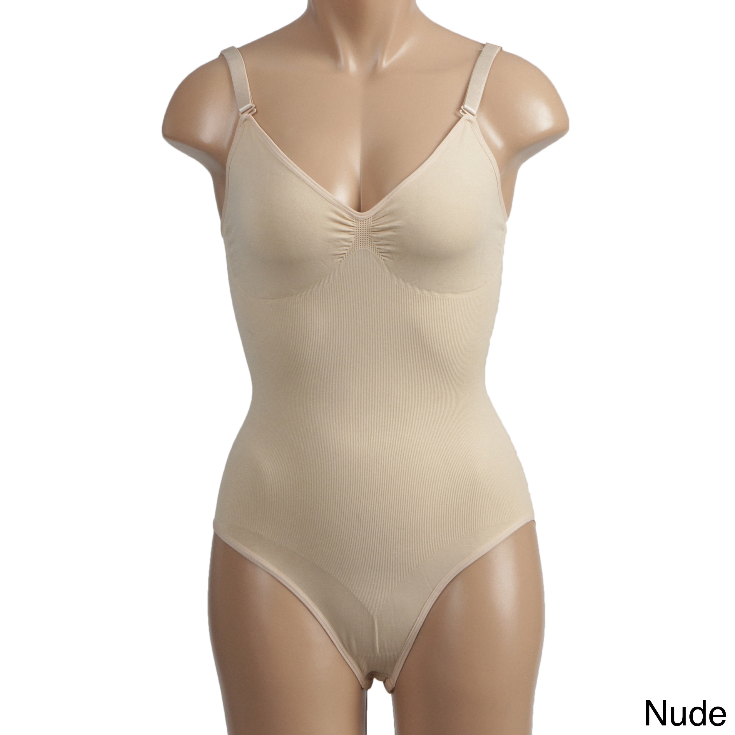 Body Beautiful Full Bodysuit Shapewear (Nude, blackSnap closure at crotchAdjustable strapsMeasurement Guide Click here to view our womens sizing guideMaterials 92 percent nylon/ 8 percent spandexCare instructions Machine washableDue to the personal natu