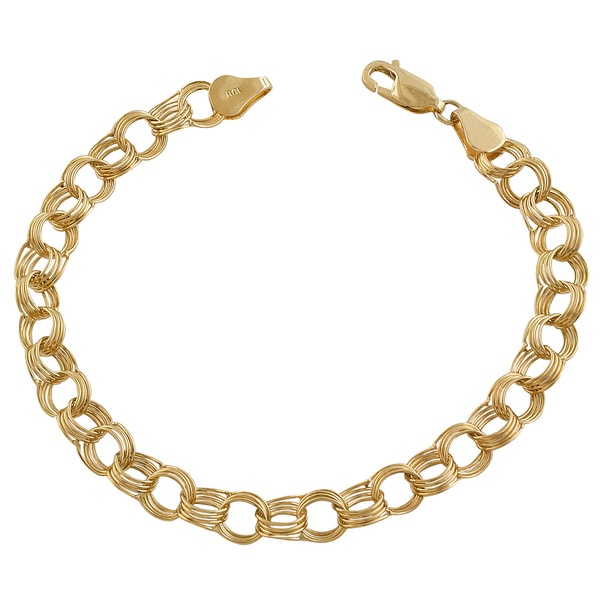 Fremada 14k Yellow Gold Charm Bracelet Fremada Gold Bracelets