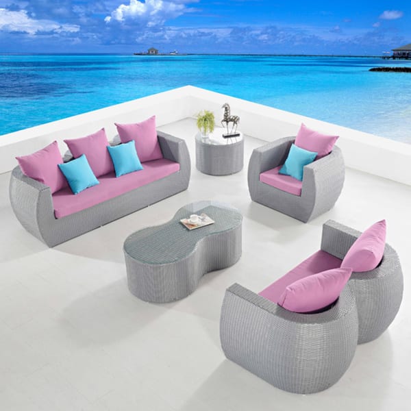 Shop Glitz 5 Piece Outdoor Furniture Set Overstock 7509234