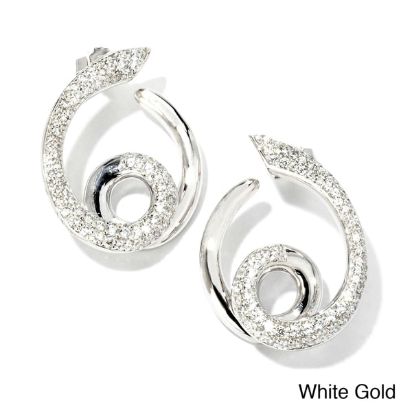 Sonia Bitton 18k Gold 1 1/5ct TDW Designer Diamond Swirl Earrings (G H, SI1 SI2) Sonia Bitton Diamond Earrings