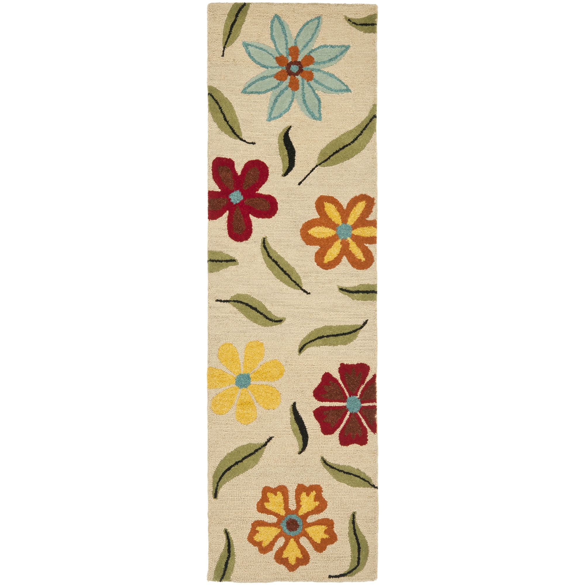 Blossom Handmade Beige Wool Runner Rug (23 X 6)