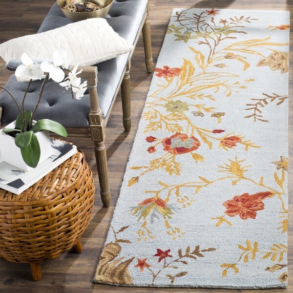 Shop Safavieh Handmade Blossom Blue Wool Rug 2'3 x 6' On Sale