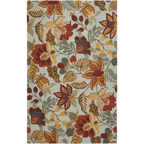 Safavieh Handmade Blossom Blue Wool Rug