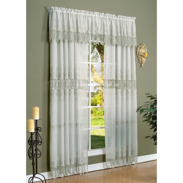 Annamaria Macrame 4 piece 84 in. Panel & Valance Set Curtains