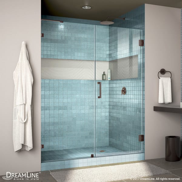 Dreamline Unidoor Lux 57 60 In W X 72 In H Fully Frameless Hinged Shower Door With Support Arm 57 W Overstock 7509752