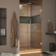 preview thumbnail 2 of 38, DreamLine Unidoor Lux 37 in. W x 72 in. H Fully Frameless Hinged Shower Door with Support Arm - 37" W