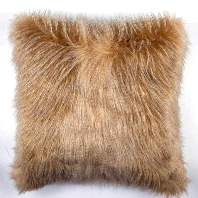 JAR Designs 'Golden Feather Fur' Throw Pillow