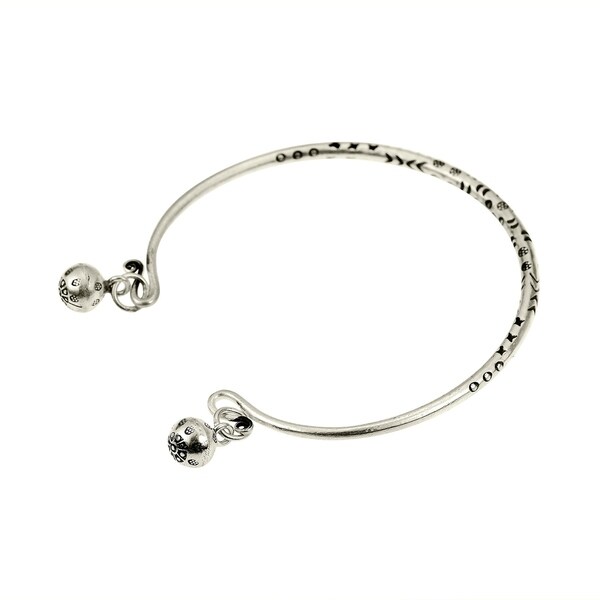 DiamondJewelryNY Eye Hook Bangle Bracelet with a Miraculous Charm.