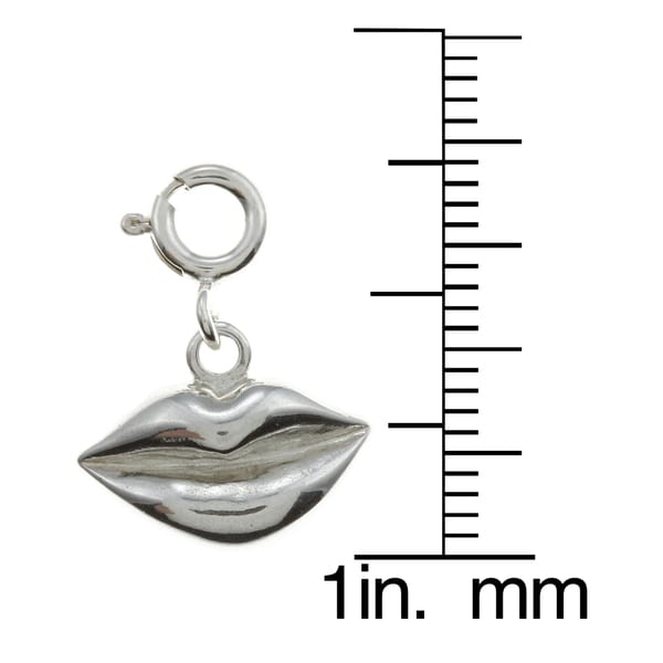 Sterling Silver Lips Charm