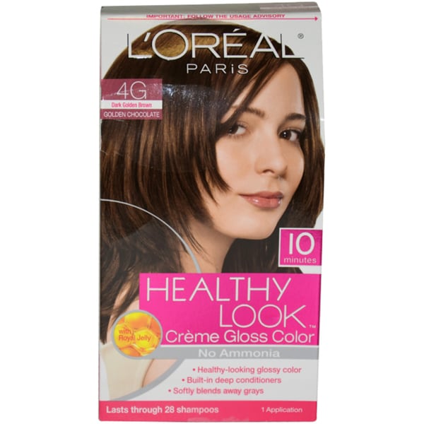  L Oreal  Healthy Look Dark Golden  Brown  Creme Gloss Hair  