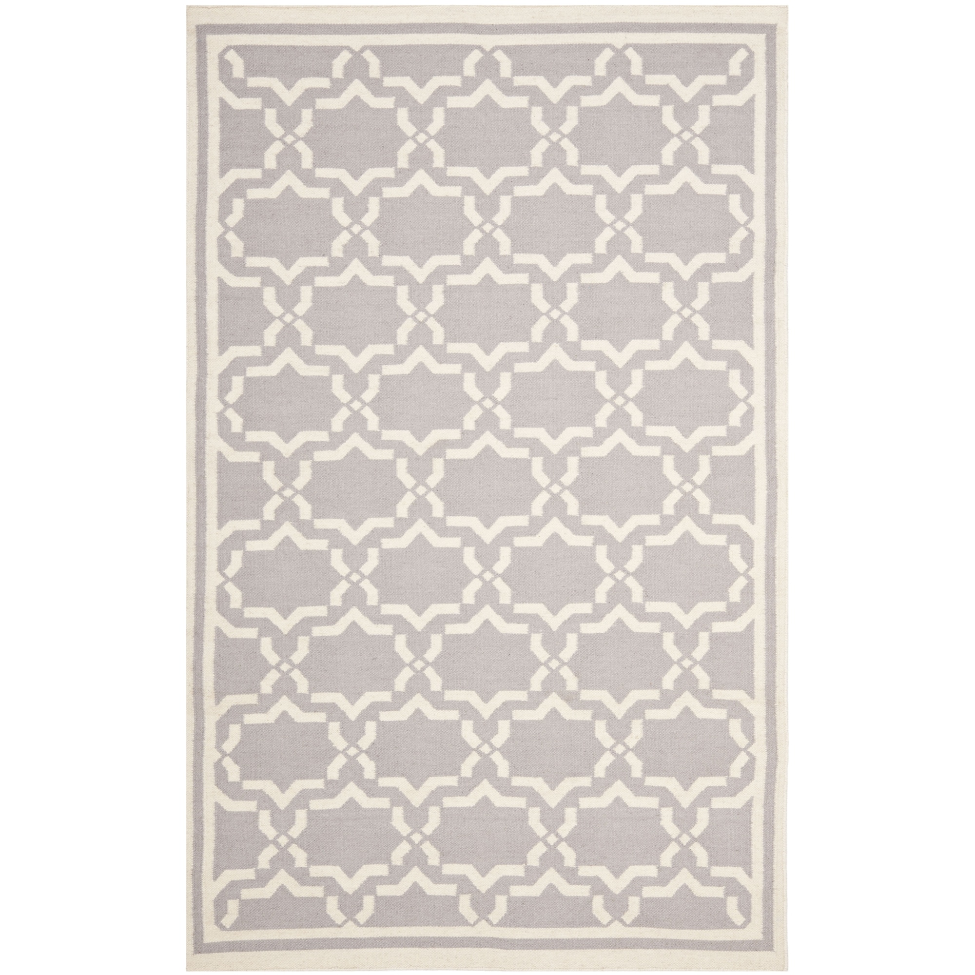 Handwoven Moroccan Dhurrie Gray/ivory Wool Rug (9 X 12)