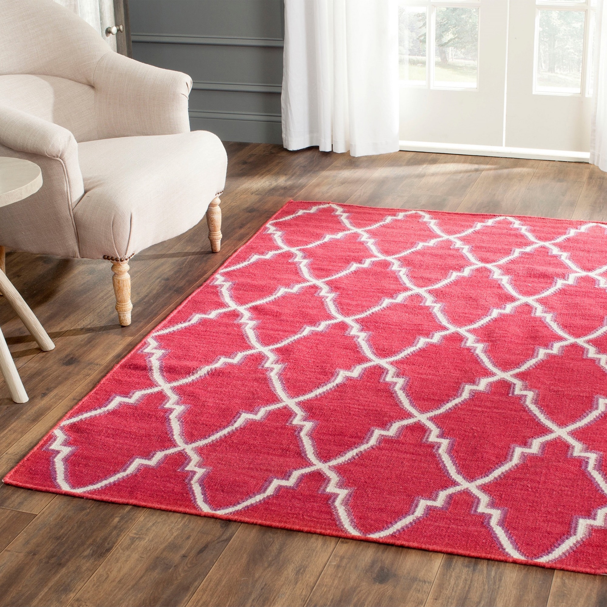 Shop Safavieh Handwoven Moroccan Reversible Dhurrie Red Wool Rug On