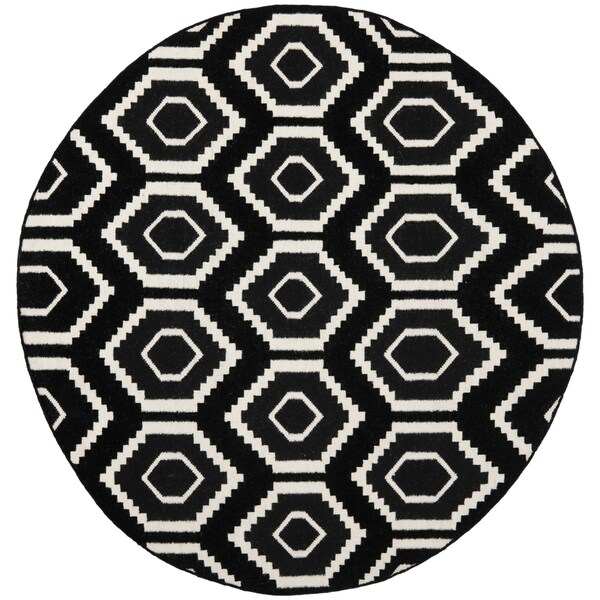 Shop Safavieh Handwoven Moroccan Reversible Dhurrie Black Wool Rug 8