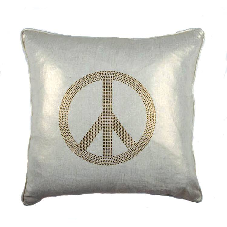JAR Designs 'Peace-Gold' Throw Pillow