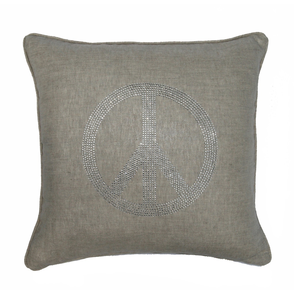 JAR Designs 'Peace-Silver' Throw Pillow