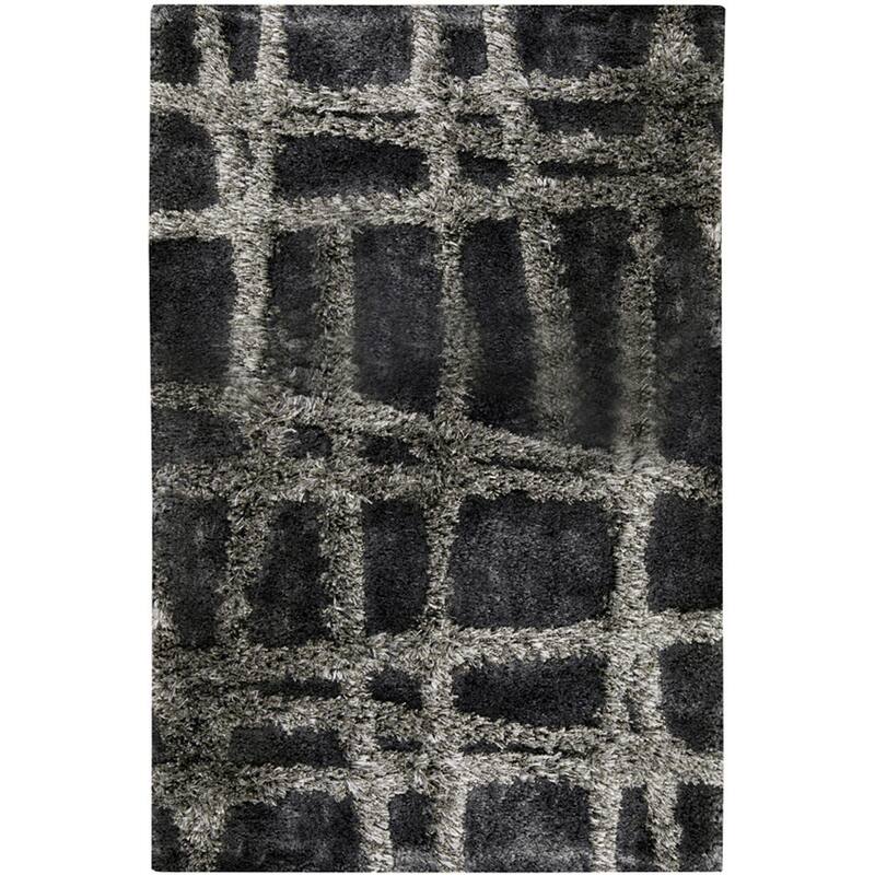 Hand-woven Alamo HIgh/Low Soft Shag Area Rug - 5' x 8' - Grey - Rectangle