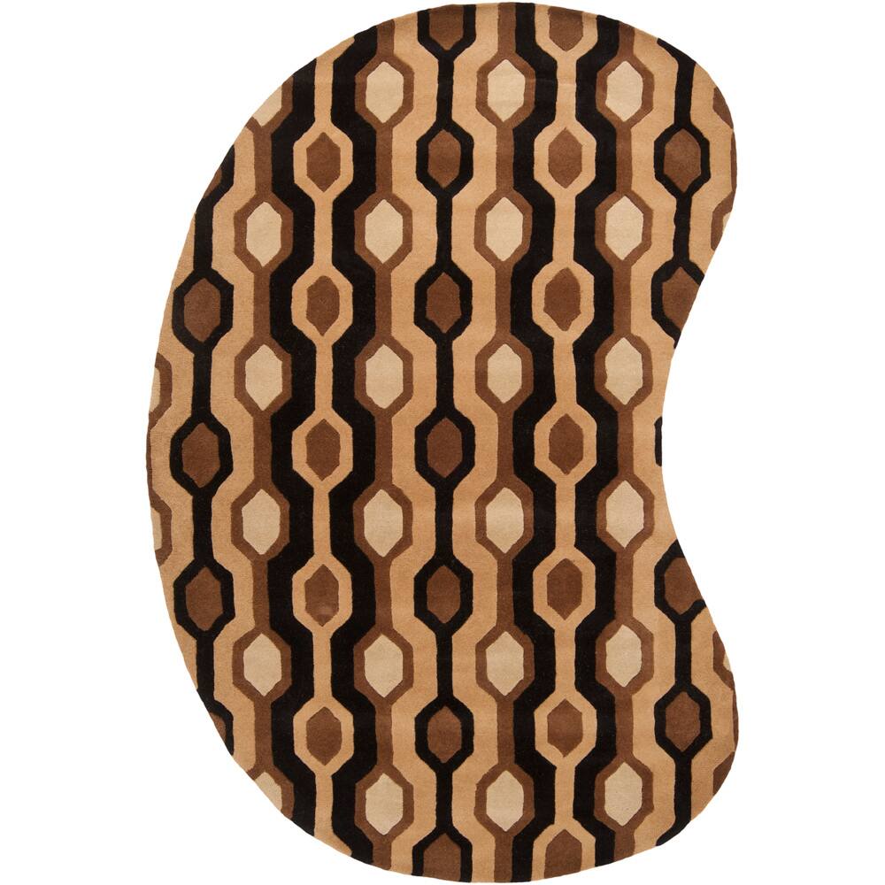 Hand-tufted Westfield Black Geometric Wool Rug