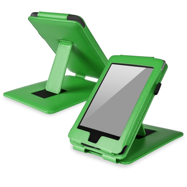 BasAcc Green Leather Case with Stand for Amazon Kindle Paperwhite