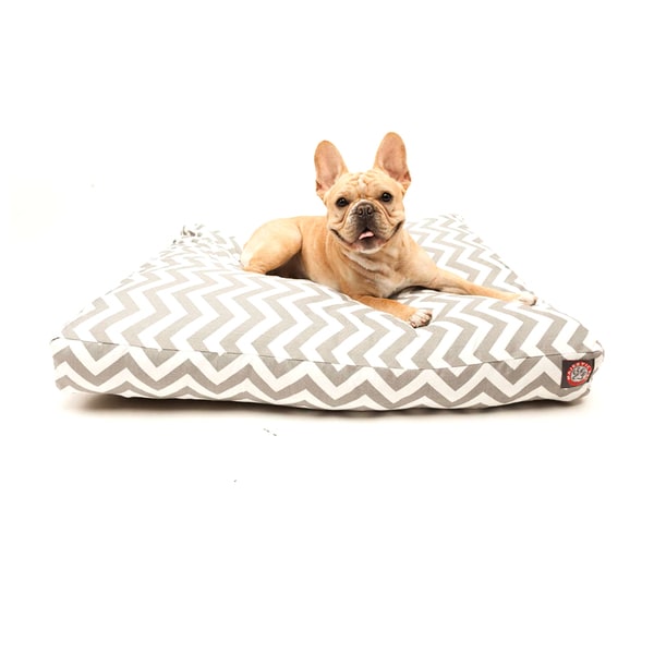 Majestic Pet Grey Zig Zag Rectangle Pet Bed