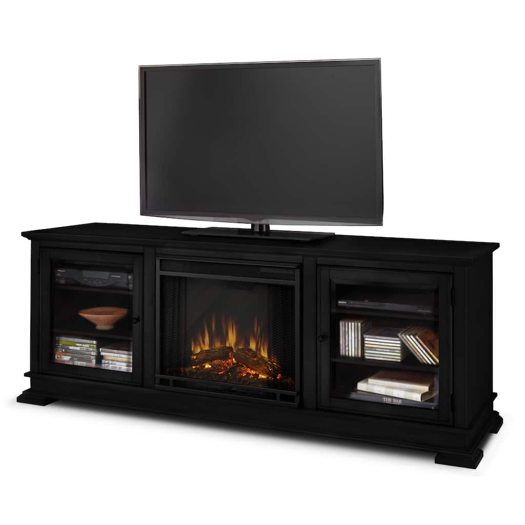 Real Flame Black Hudson 67.75-inch Electric Fireplace