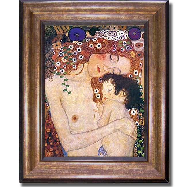 Gustav Klimt 'Three Ages of Woman' Framed Canvas Art - Multi