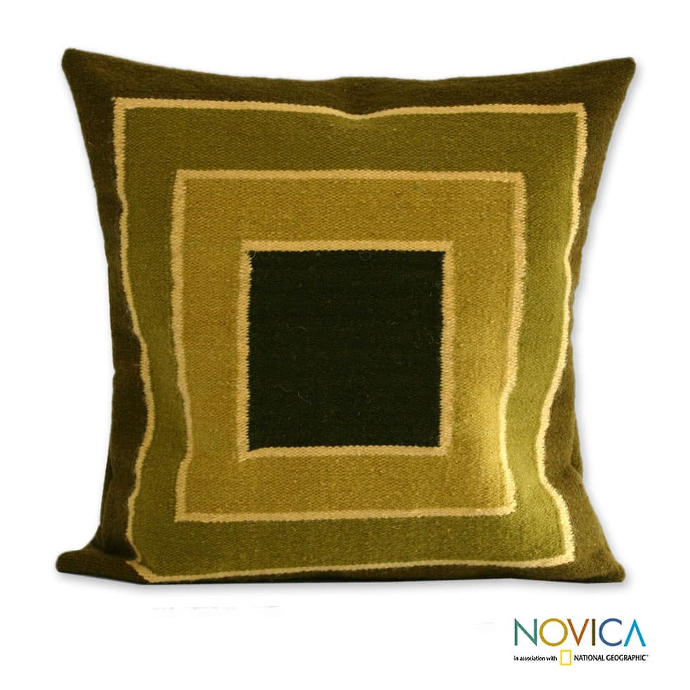 Handcrafted Wool 'Andean Meadows' Cushion Cover (Peru)