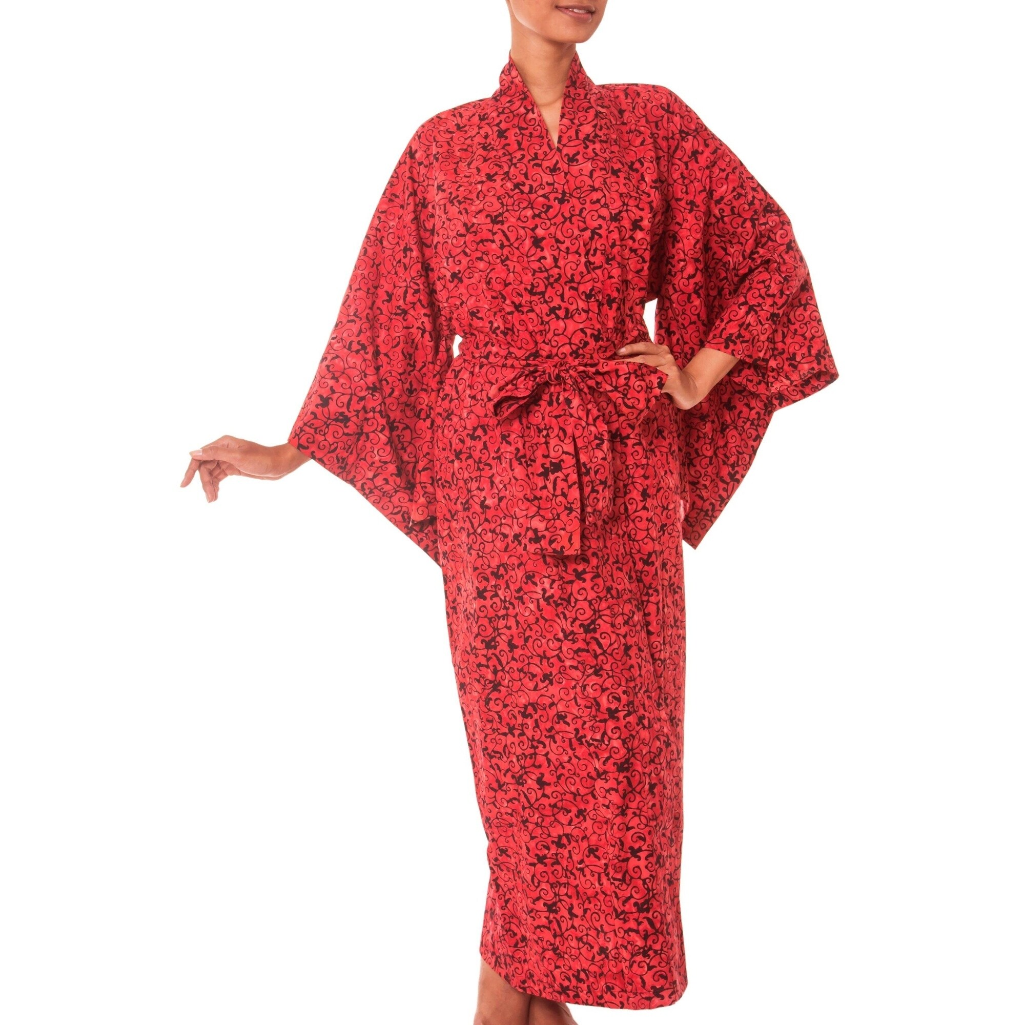 kimono dress red