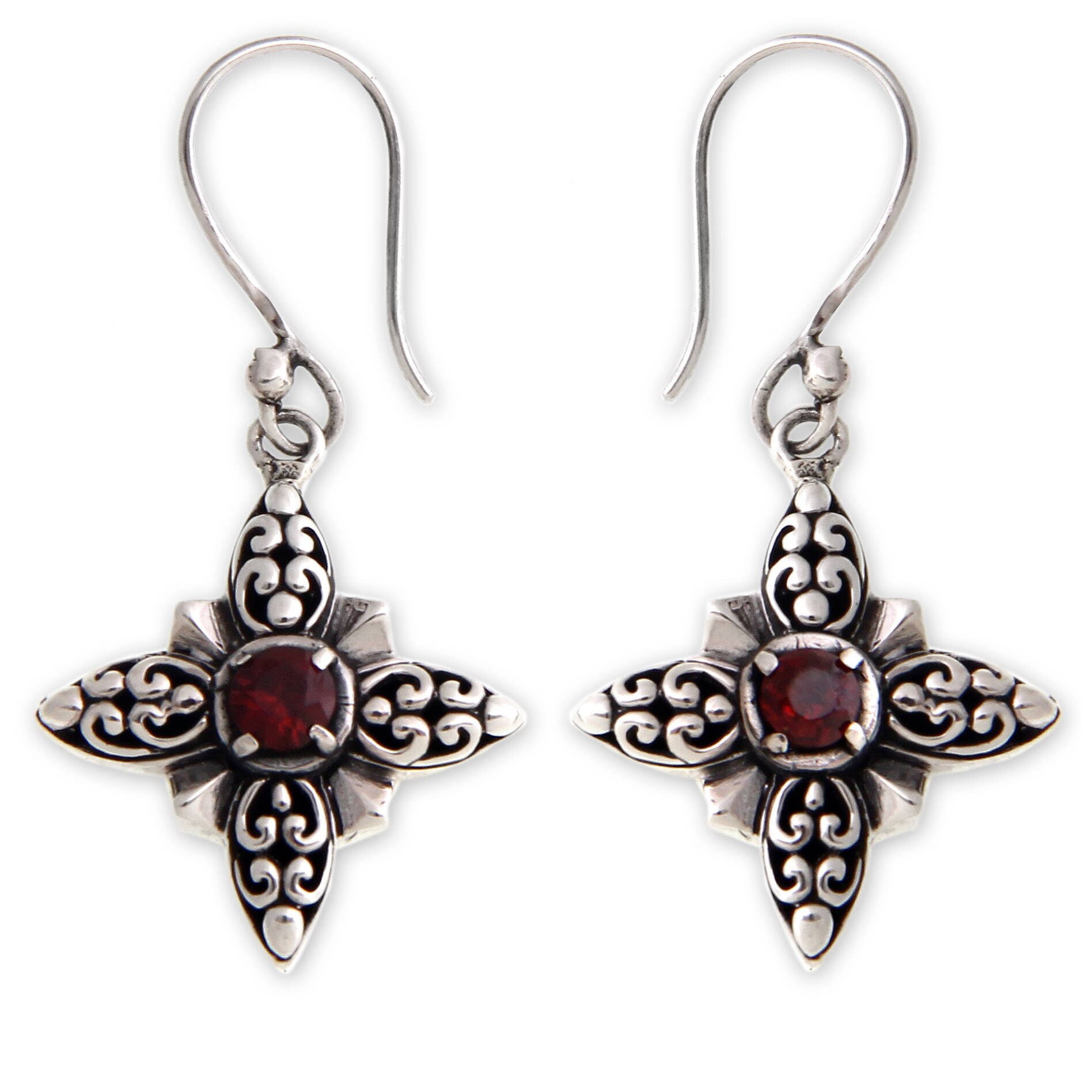 star garnet earrings